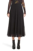 Women's Fuzzi Tulle Midi Skirt - Black