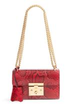 Gucci Small Padlock - Genuine Python Shoulder Bag - Red