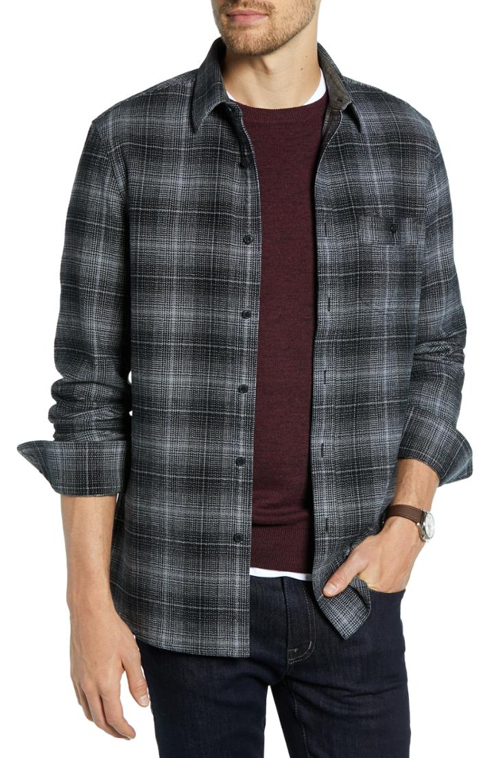 Men's 1901 Trim Fit Plaid Flannel Utility Shirt - Grey