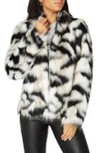 Women's Dorothy Perkins Crop Faux Fur Jacket Us / 16 Uk - Black