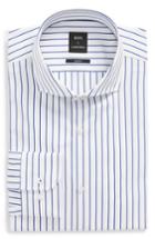 Men's Boss X Nordstrom Jerrin Slim Fit Stripe Dress Shirt .5 - Blue