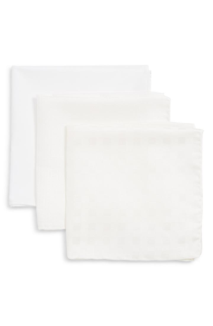 Men's The Tie Bar 3-pack Pocket Squares, Size - White