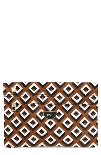 Diane Von Furstenberg Print Nylon Zip Pouch - Brown