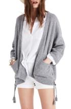 Women's Madewell Side Lace-up Cardigan - Grey