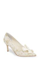 Women's Something Bleu Caitlin Bow Pointy Toe Pump .5 M - Ivory