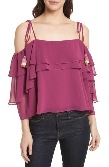 Women's Rebecca Minkoff Dena Ruffle Top, Size - Red