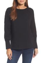 Women's Halogen Mesh Inset Sleeve Sweatshirt - Black