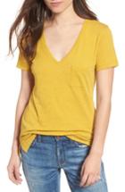 Women's Madewell Whisper Cotton V-neck Pocket Tee - Yellow