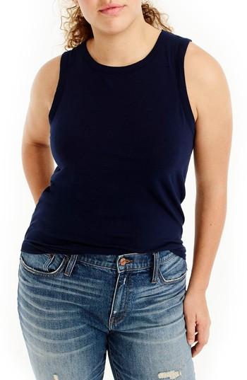 Women's J.crew Supima Cotton Tank - Black