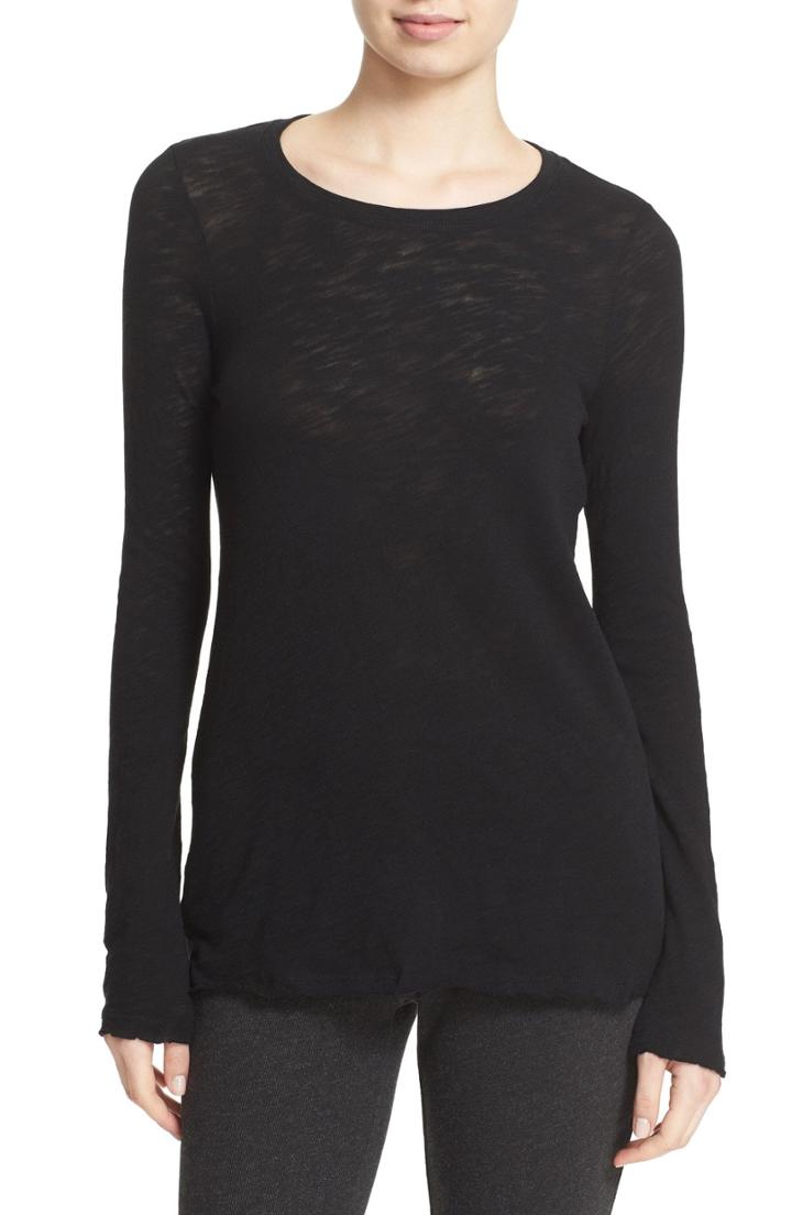 Women's Atm Anthony Thomas Melillo Destroyed Wash Tee - Black