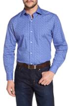Men's Tailorbyrd Balin Regular Fit Floral Print Sport Shirt - Blue