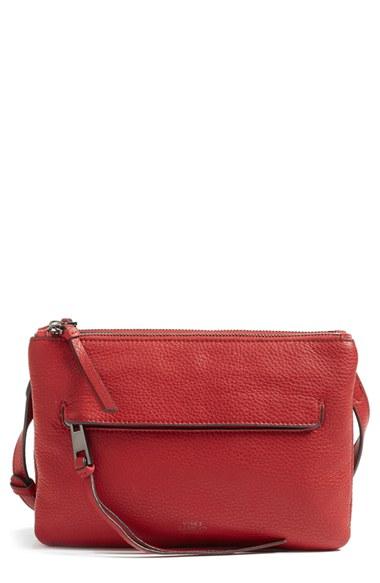 Vince Camuto Gally Leather Crossbody Bag - Red