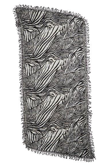 Women's La Fiorentina Animal Print Wool Scarf, Size - Ivory