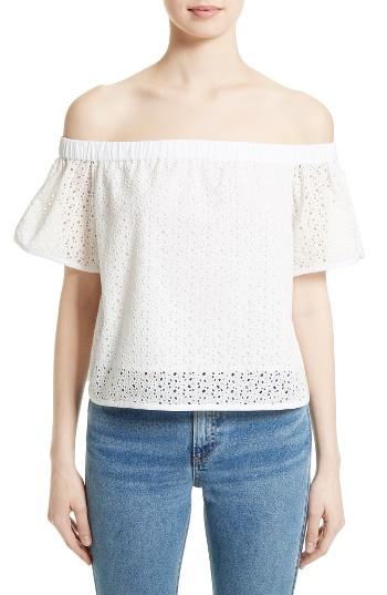 Women's Rag & Bone Flavia Off The Shoulder Top, Size - White