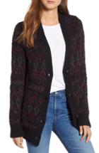 Women's Lucky Brand Shine Fair Isle Cardigan - Black