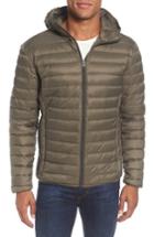 Men's Schott Nyc Zip Front Down Jacket, Size - Green