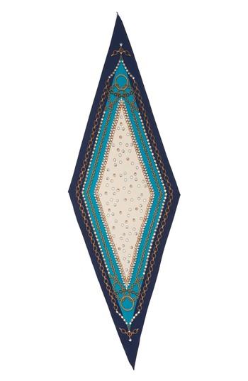 Women's Collection Xiix Pearl & Chain Print Scarf, Size - Blue