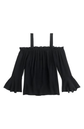 Women's J.crew Cold Shoulder Bell Sleeve Top