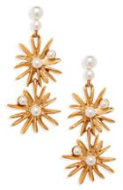 Women's Oscar De La Renta Imitation Pearl Starburst Drop Earrings