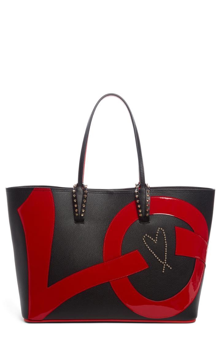 Christian Louboutin Cabata Love Embellished Leather Tote -