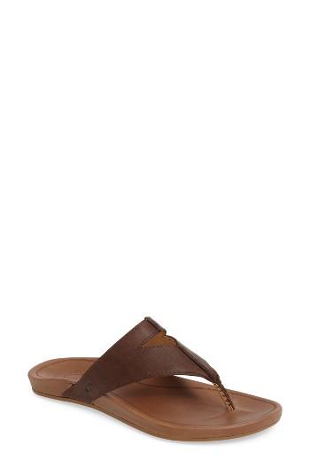Women's Olukai Lala Flip Flop M - White