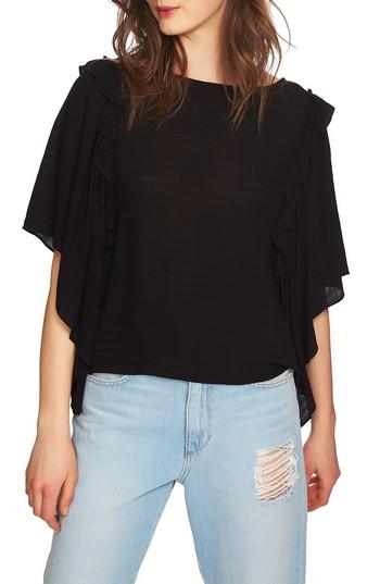 Women's 1.state Ruffle Batwing Sleeve Blouse, Size - Black