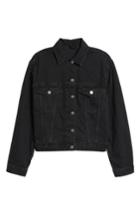 Women's Topshop Boutique Boxy Denim Jacket Us (fits Like 2-4) - Black