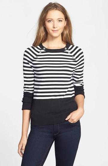 Women's Anne Klein Colorblock Stripe Sweater