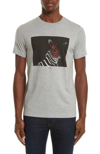 Men's Ps Paul Smith Large Zebra Graphic T-shirt - Grey