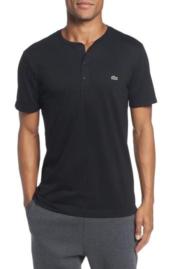 Men's Lacoste Henley T-shirt (m) - Black