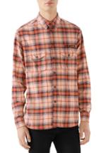 Men's Gucci Paramount Plaid Flannel Shirt Eu - None