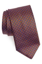 Men's Canali Neat Silk Tie, Size - Orange