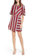 Women's All In Favor Wide Mixed Stripe Minidress - Red