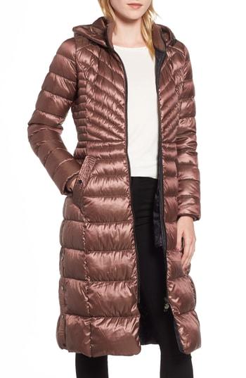 Women's Bernardo Lust Long Puffer Coat - Orange