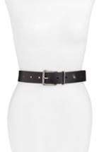 Women's Michael Michael Kors Vegetable Tanned Leather Belt - Black