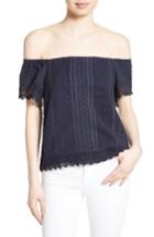 Women's Alice + Olivia Jules Embroidered Cotton Off The Shoulder Top