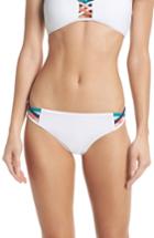 Women's Red Carter Strappy Bikini Bottom - White