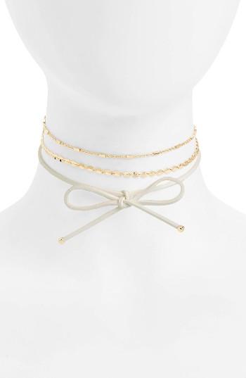 Women's Loren Olivia Triple Strand Bow Choker