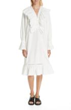 Women's Lee Mathews Miller Ruffle Poplin Dress - Ivory