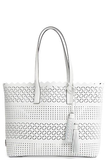 Milly Laser Perforated Leather Tote -