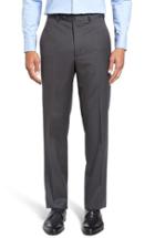 Men's Santorelli Flat Front Twill Wool Trousers - Grey