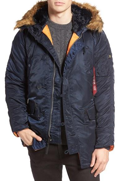 Men's Alpha Industries Slim Fit N-3b Parka, Size - Blue