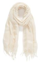 Women's Caslon Linen Blend Scarf, Size - Beige