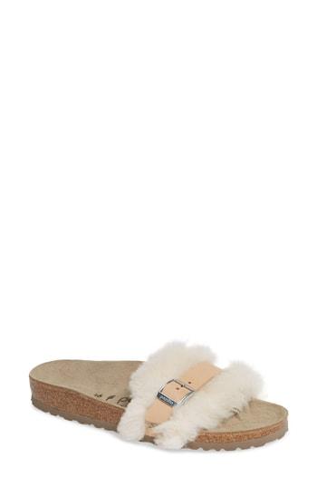 Women's Birkenstock Carmen Genuine Shearling Slide Sandal -5.5us / 36eu B - Beige