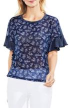 Women's Vince Camuto Calico Ruffle Sleeve Top, Size - Blue