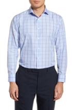 Men's Nordstrom Men's Shop Trim Fit Plaid Dress Shirt 34/35 - Purple