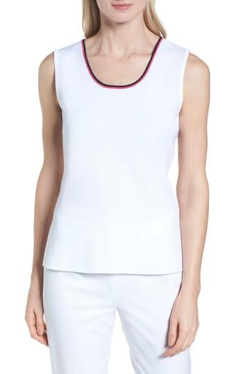 Women's Ming Wang Scoop Neck Knit Tank - White