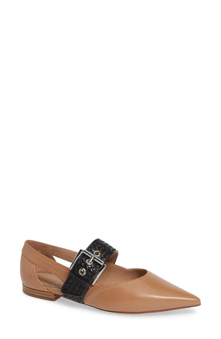 Women's Linea Paolo Naomi Mary Jane Flat M - Beige