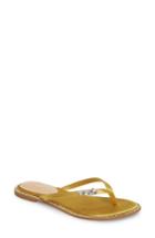 Women's Jewel Badgley Mischka Thalia Crystal Embellished Flip Flop .5 M - Yellow