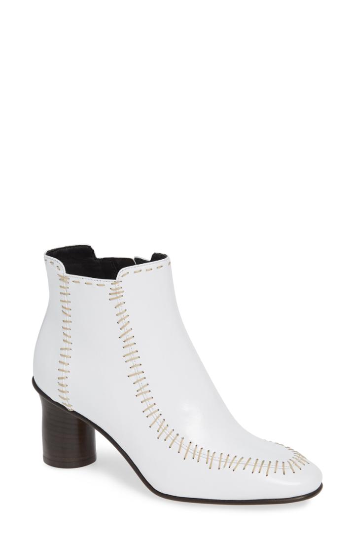 Women's Jw Anderson Stitch Leather Bootie Us / 38eu - White